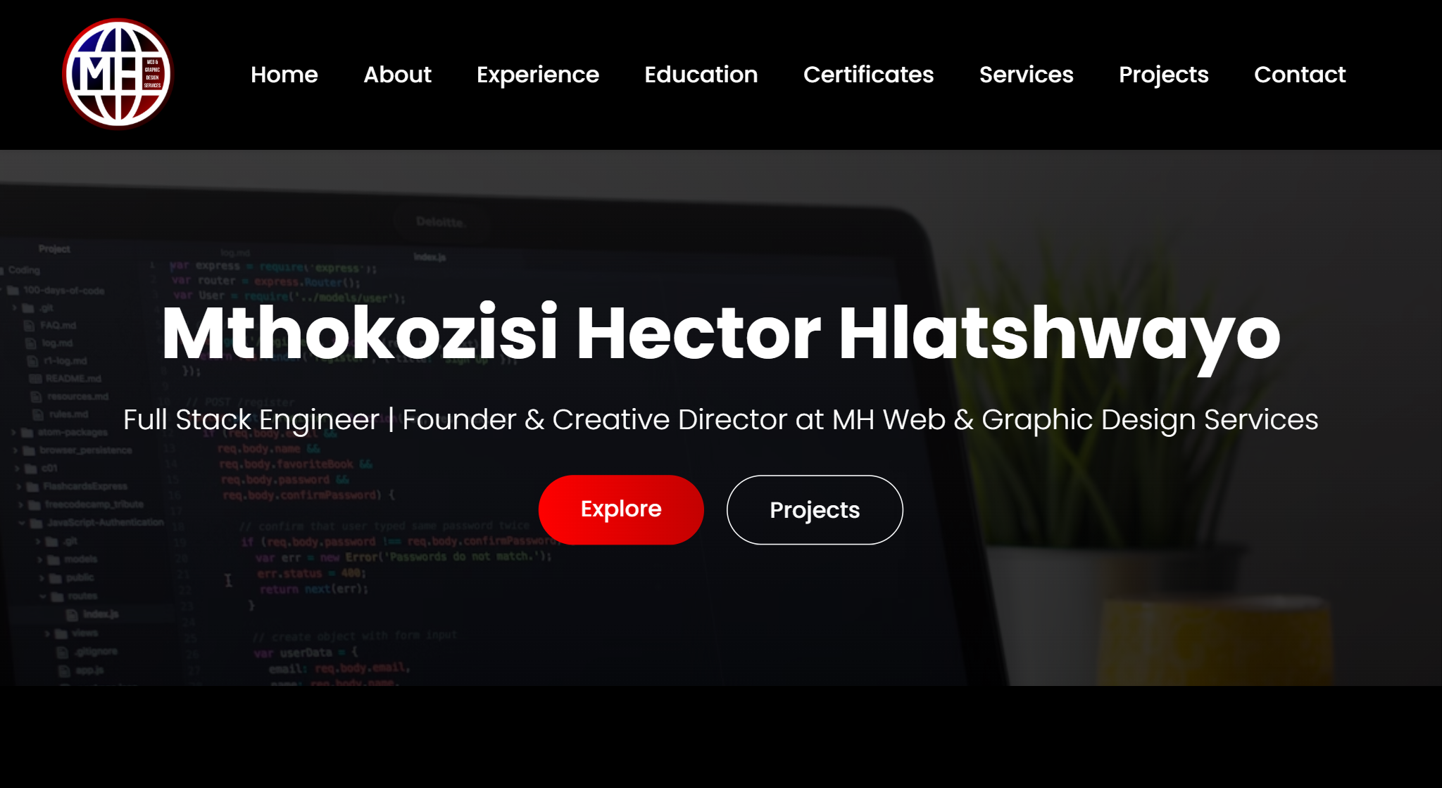 Dark Portfolio Web Dev